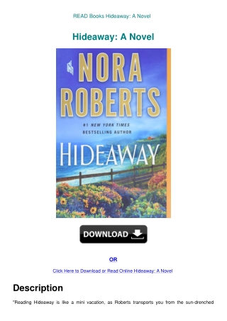 READ Books Hideaway A Novel