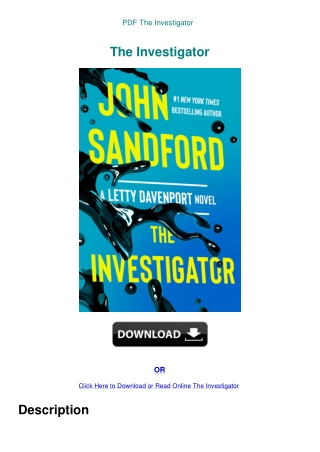 PDF The Investigator