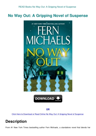 READ Books No Way Out A Gripping Novel of Suspense