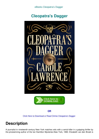 eBooks Cleopatra's Dagger