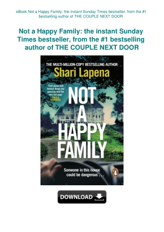 eBook Not a Happy Family the instant Sunday Times bestseller  from the #1 bestselling author of THE
