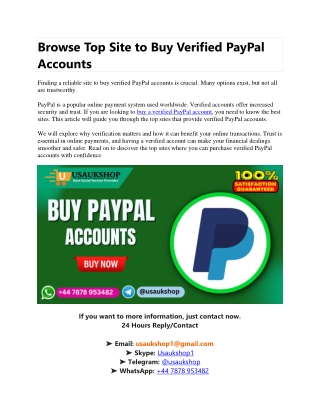 browse top site to buy verified paypal accounts