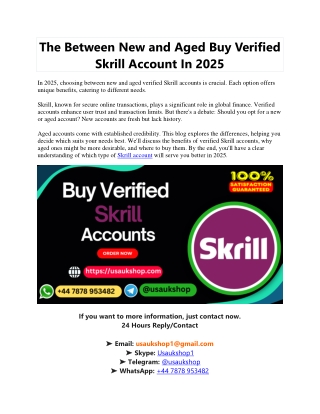 the between new and aged buy verified skrill