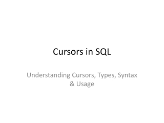 cursors in sql