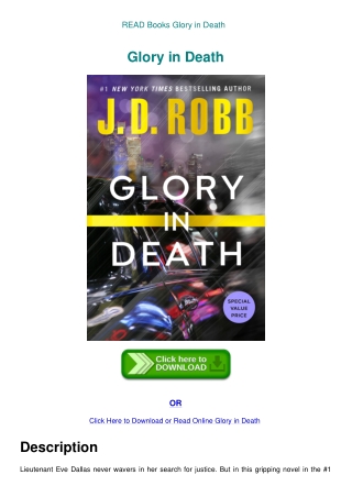 READ Books Glory in Death