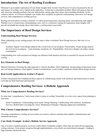 introduction the art of roofing excellence