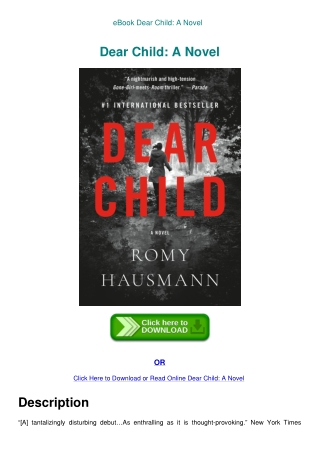 eBook Dear Child A Novel