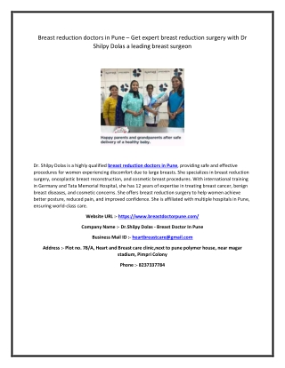 breast reduction doctors in pune get expert
