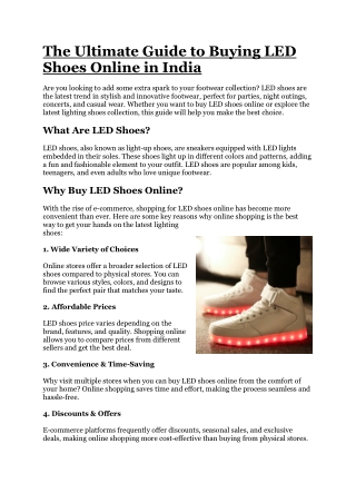 Best led shoes in India