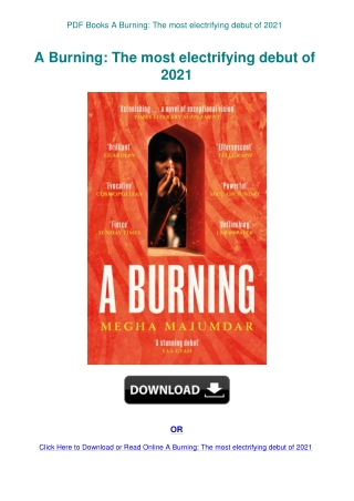 PDF Books A Burning The most electrifying debut of 2021