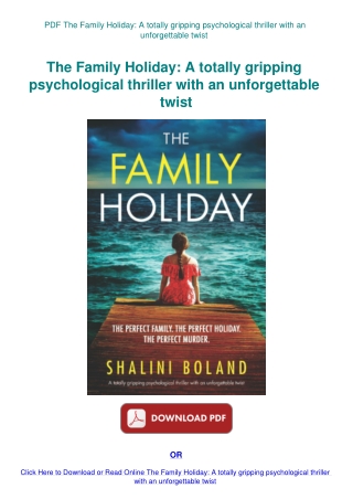 PDF The Family Holiday A totally gripping psychological thriller with an unforgettable twist