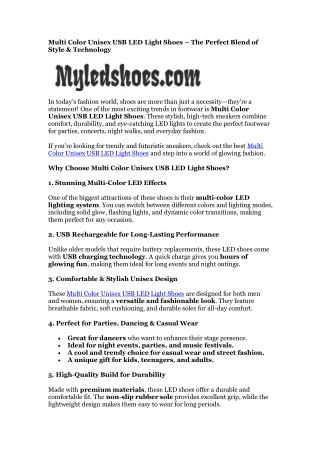 Led shoes for men