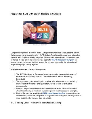 Prepare for IELTS with Expert Trainers in Gurgaon