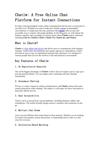 chatiw chatiw a a free platform platform for