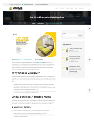 Top PG in Zirakpur By Jindal Services