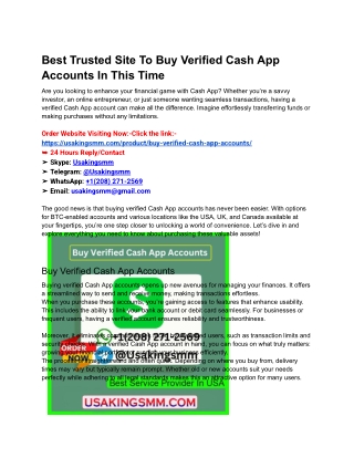 Best Trusted Site To Buy Verified Cash App Accounts In This Time