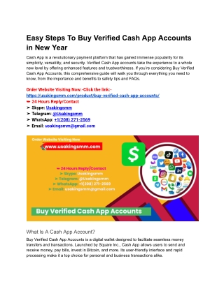 Easy Steps To Buy Verified Cash App Accounts in New Year