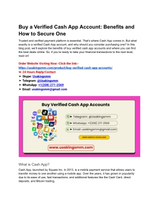 Buy a Verified Cash App Account_ Benefits and How to Secure One