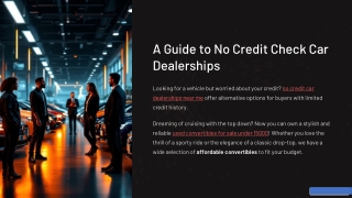 A Guide to No Credit Check Car Dealerships