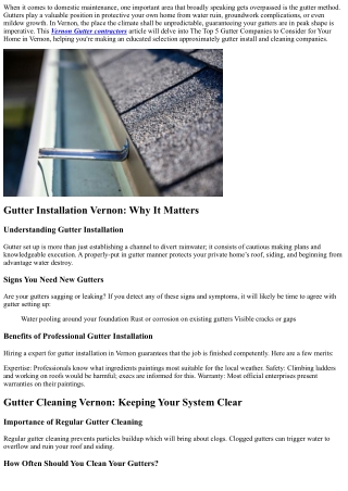 The Top 5 Gutter Companies to Consider for Your Home in Vernon