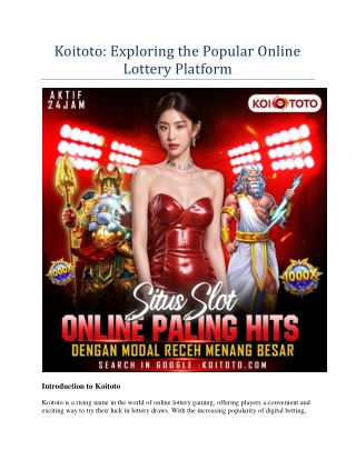 koitoto exploring the popular online lottery
