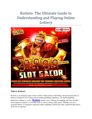 koitoto the ultimate guide to understanding