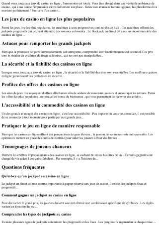 quand vous jouez aux jeux de casino en ligne