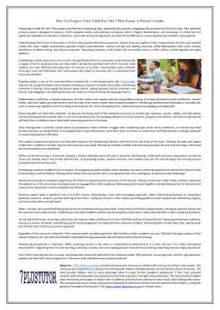 How To Prepare Your Child For The 7 Plus Exam- A Parent’s Guide