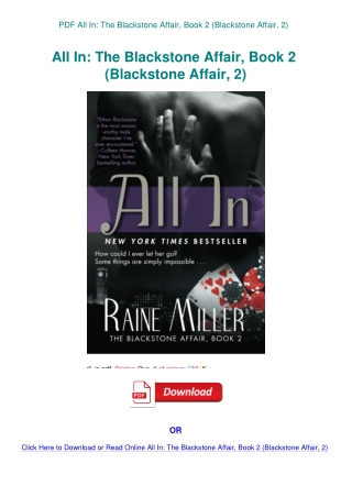 PDF All In The Blackstone Affair  Book 2 (Blackstone Affair  2)