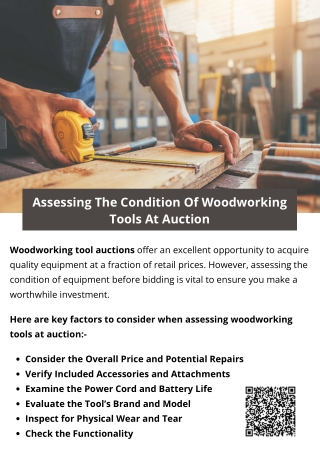 assessing the condition of woodworking tools