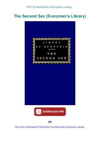 PDF The Second Sex (Everyman's Library)