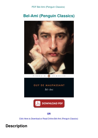 PDF Bel-Ami (Penguin Classics)