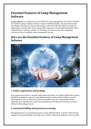 Essential Features of Camp Management Software