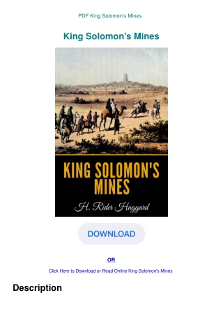 PDF King Solomon's Mines