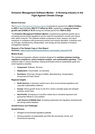 emission management software market a growing