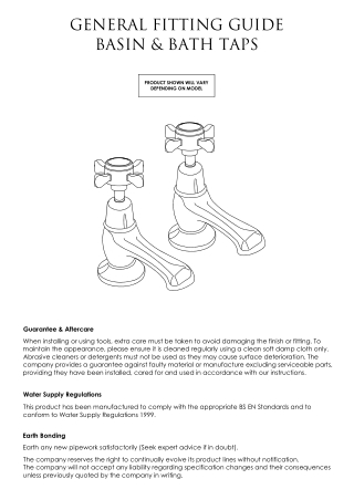 general fitting guide basin bath taps