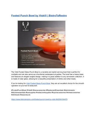 footed punch bowl by viski bistrotorestro