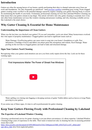 Keep Your Gutters Flowing Freely with Professional Cleaning by Lakeland