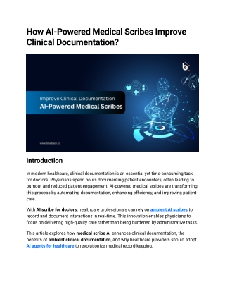 Ambient AI Scribe for Clinical Documentation |Bluebash