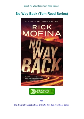 eBook No Way Back (Tom Reed Series)
