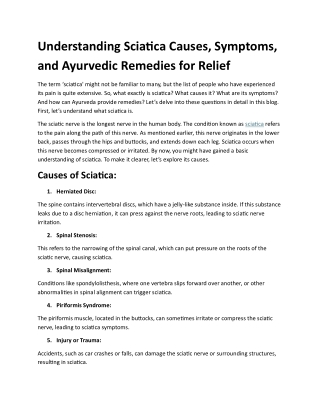 Understanding Sciatica Causes Symptoms and Ayurvedic Remedies for Relief