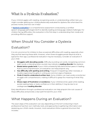 What Is a Dyslexia Evaluation_