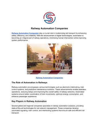 Railway Automation Companies
