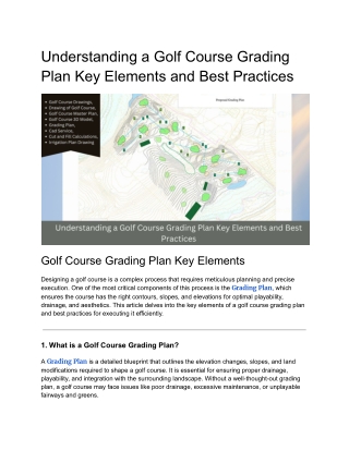 understanding a golf course grading plan