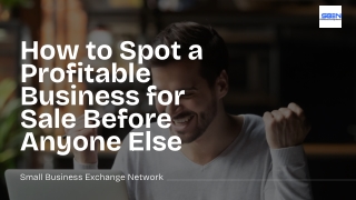 how to spot a profitable business for sale before