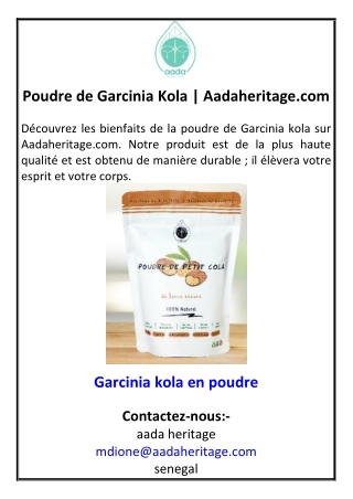 Poudre de Garcinia Kola | Aadaheritage.com