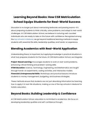 Learning Beyond Books_ How CSR Matriculation School Equips Students for Real-World Success