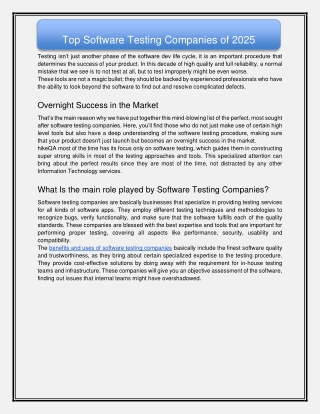 Top Software Testing Companies of 2025