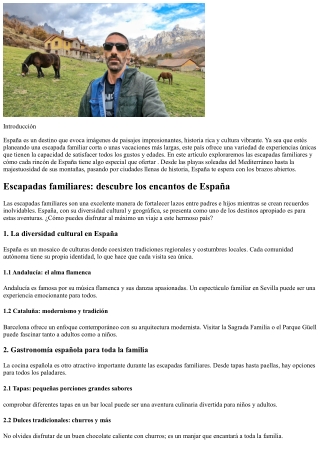 Escapadas familiares: descubre los encantos de España