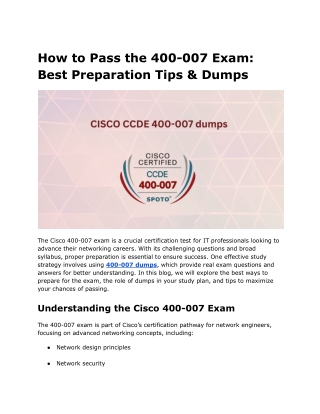 how to pass the 400 007 exam best preparation